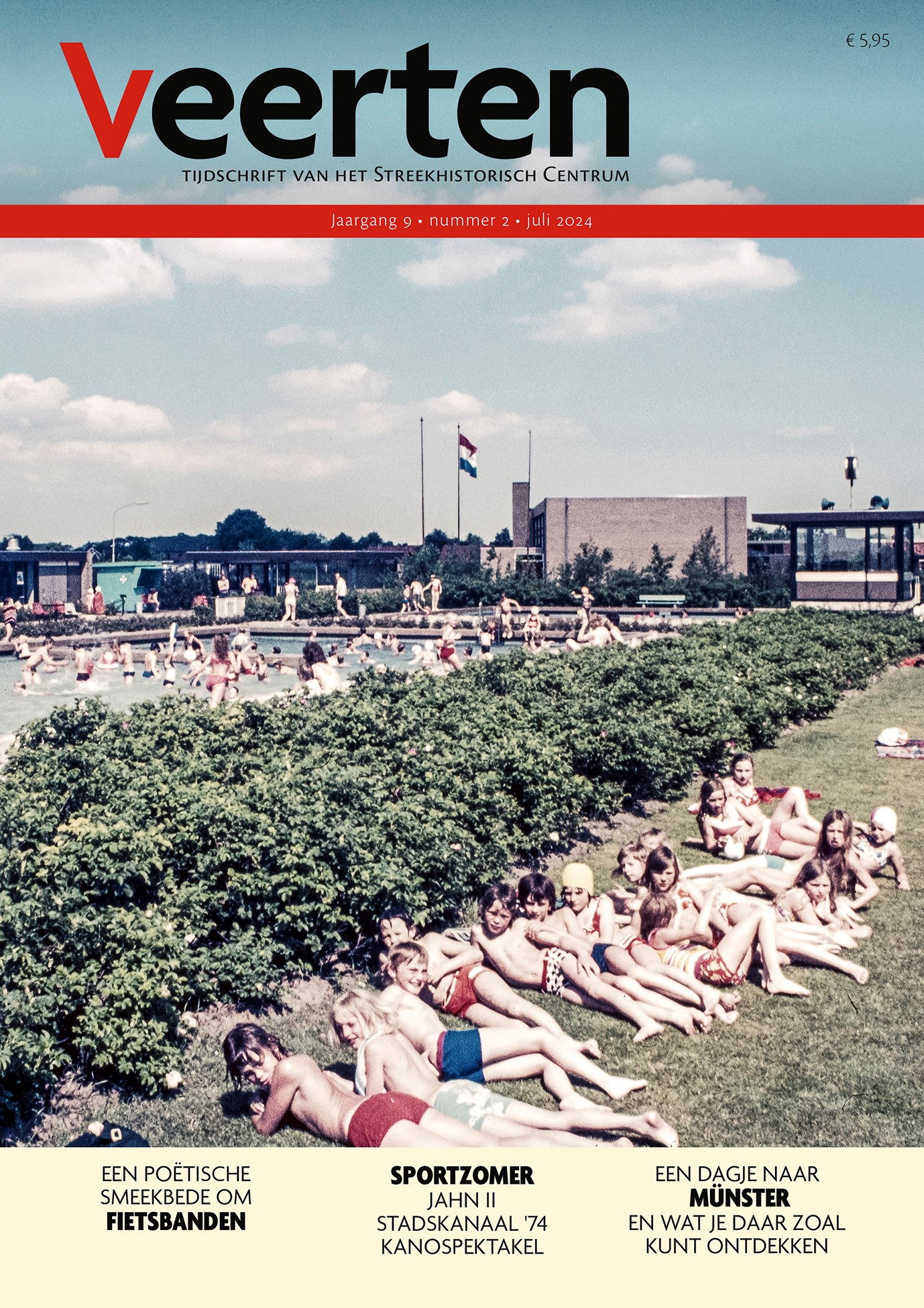 Op het omslag van de nieuwste Veerten staat een foto van Zwembad het Vlasmeer in Onstwedde